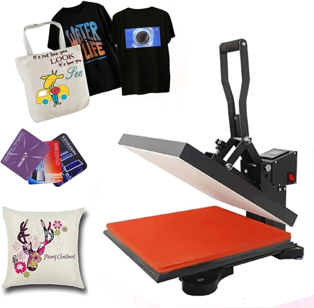 15 x 15Heat Press Machine 1000W Digital Clamshell Transfer Sublimation Print Press Machine for T-Shirt 110V Black