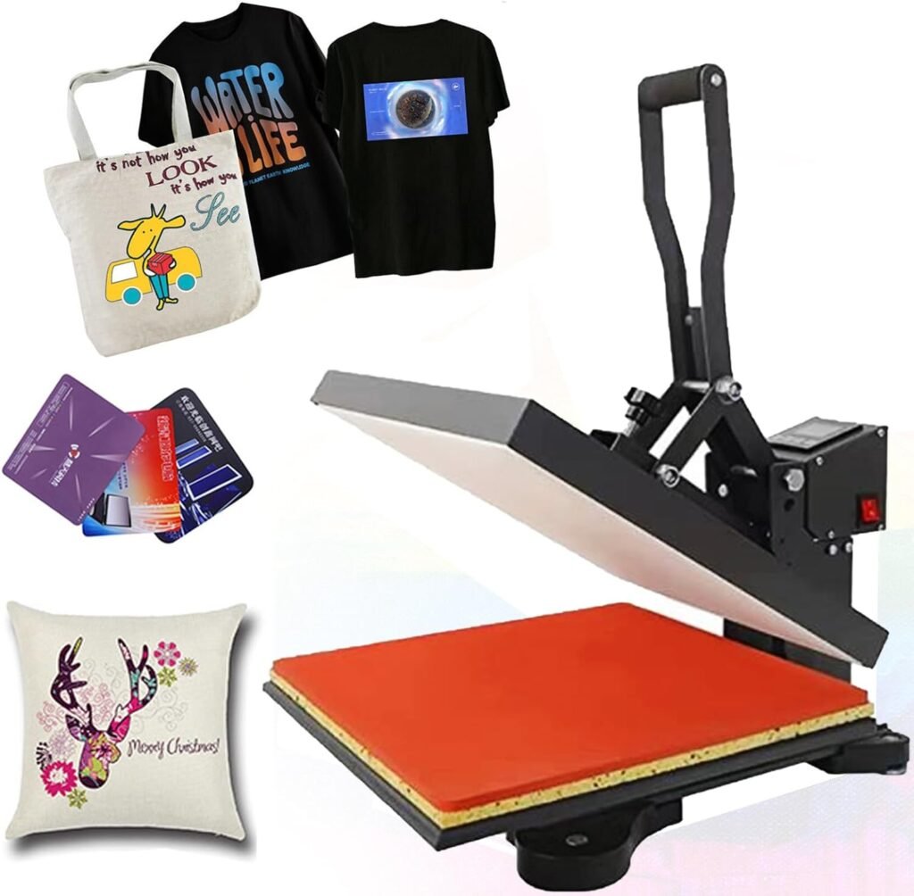 Heat Press Machine, 15x15 Sublimation Printer Press Heat Transfer Machine, with Slide Drawer Design, DIY for t-Shirts, Pillowcases, Canvas Bag, Mouse Pad