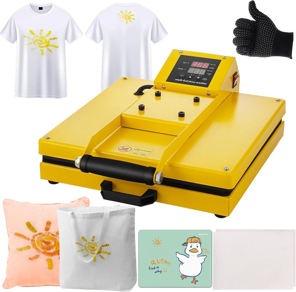 SmarketBuy Heat Press 15x15 Inch, 1400W Clamshell Heat Press Machine for Sublimation/HTV, Large Heat Press Digital Control Heat Transfer Machine for T-Shirts, Bag, Mouse Pad