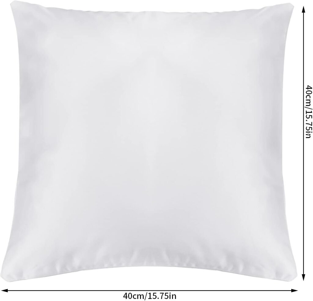 4 Pack Sublimation Blanks Pillow Cases White Cushion Covers for Sofa Couch DIY Heat Press Printing Invisible Zipper Christmas, Valentines Day, Mothers Day（No Pillow Insert） (16 x 16 inches)