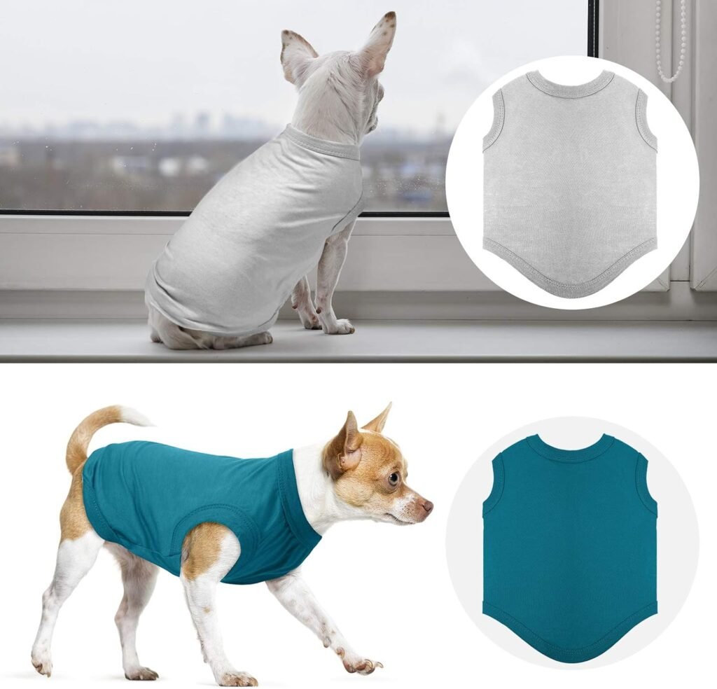 8 Pieces Dog Shirts Pet Puppy Blank Clothes Summer Soft Dog T-Shirt Breathable Dog Plain Shirts Puppy Clothes Outfit for Most Dogs Cats Puppy Pet (S)