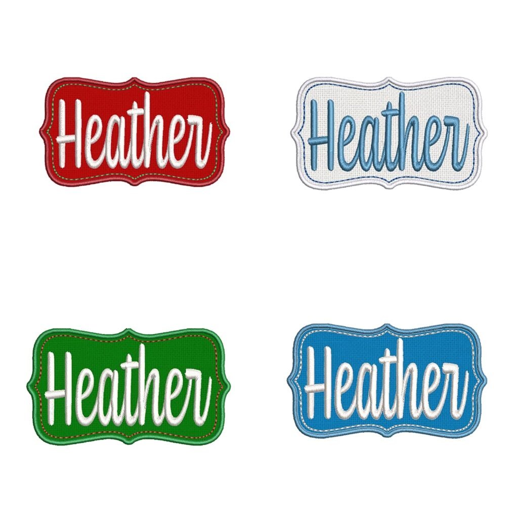 CUSTOM NAMES Stocking Name Tag Embroidered DIY Iron on Sew-on Decorative Patch Badge Emblem Appliques Christmas Holiday Season Series (3.5 W x 2 T, Small, Red)