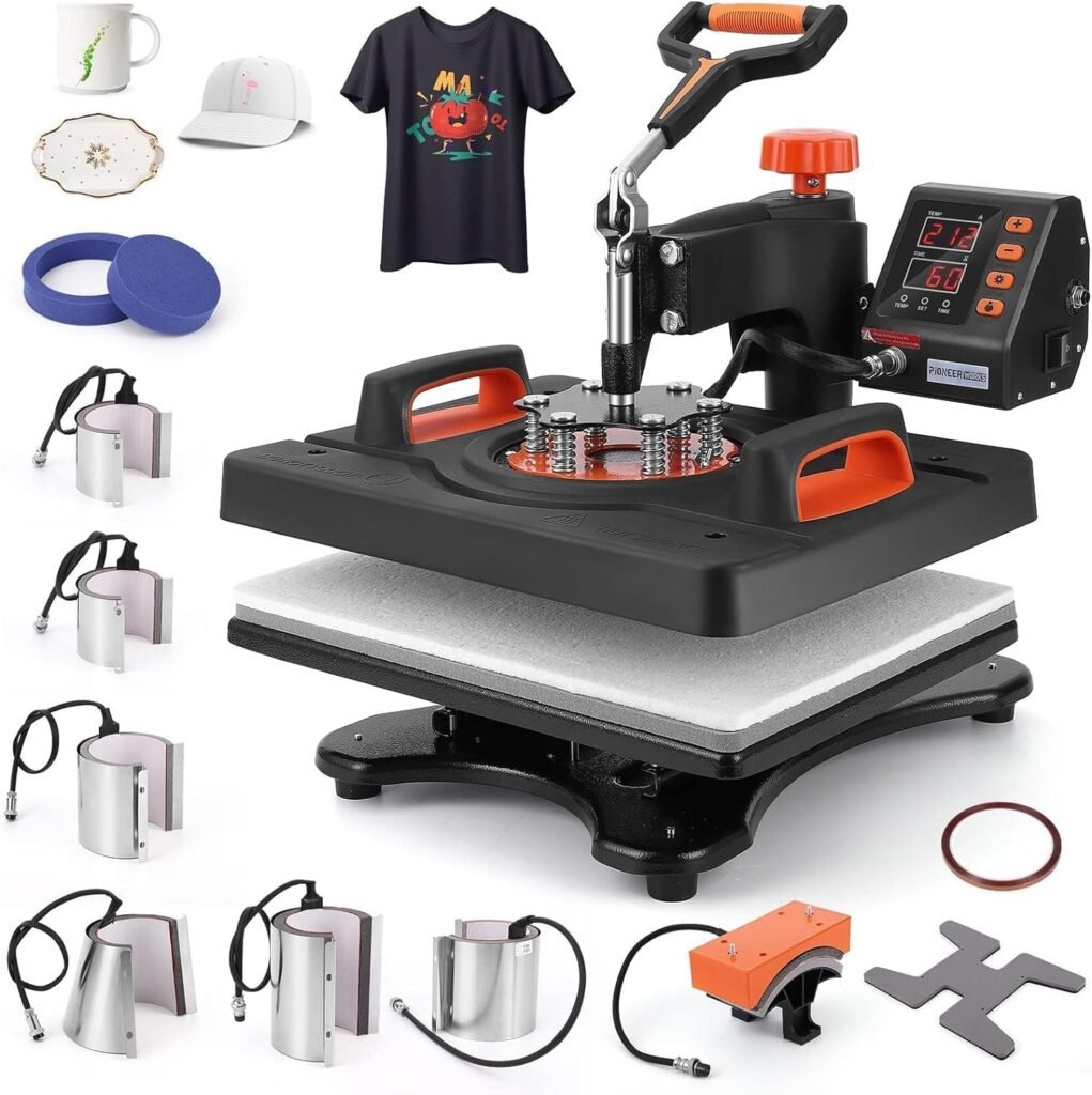 Heat Press Machine, 11 in 1 Professional Sublimation Machine 12 X 15, 360° Swing Away Shirt Printing Heat Transfer Machine Digital Industrial-Quality Shirt Pressing Machine for Tshirt,Hat,Mug,Plate