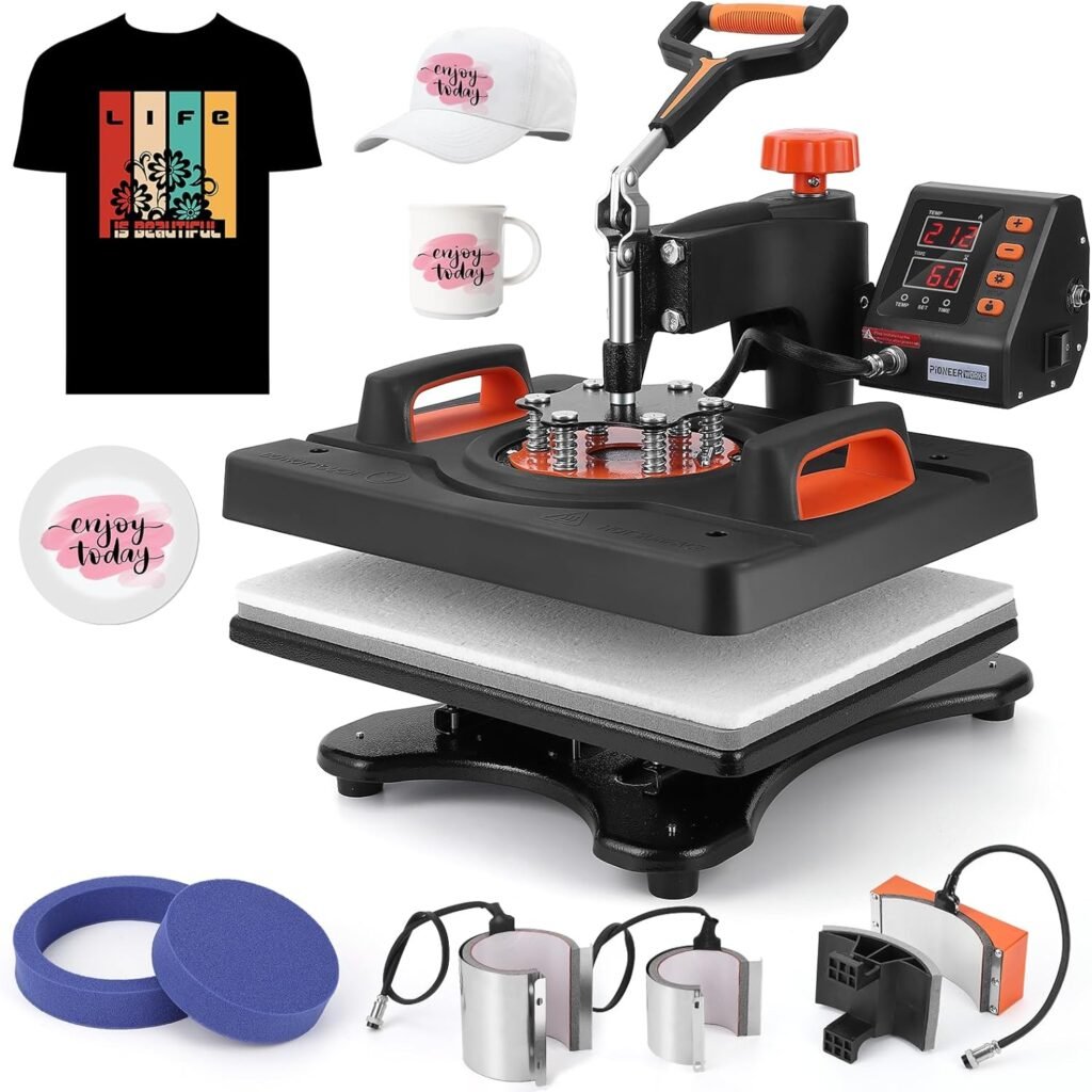 Heat Press Machine, 11 in 1 Professional Sublimation Machine 12 X 15, 360° Swing Away Shirt Printing Heat Transfer Machine Digital Industrial-Quality Shirt Pressing Machine for Tshirt,Hat,Mug,Plate