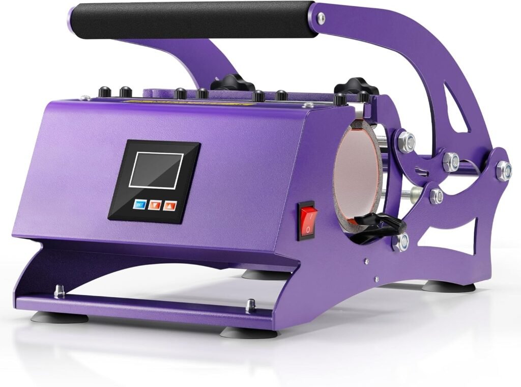 Tumbler Heat Press Machine, Mug Press for 30oz 20oz 16oz Straight Skinny Sublimation Tumblers, Cup Heat Press DIY 11-16oz Tumbler Press with Digital Temp and Time Setting, Dark Purple