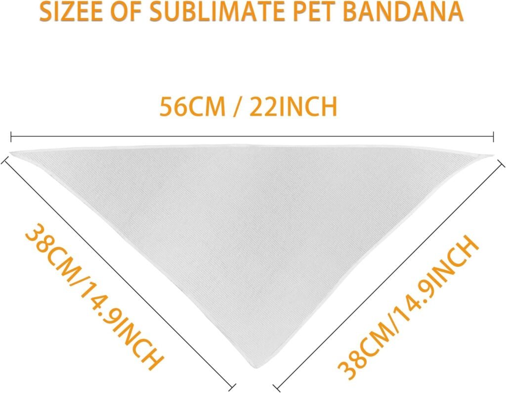 YAODHAOD Sublimation Blank Dog Bandanas, Solid White DIY Plain Triangle Scarf Bibs, Dog Personalized Design Birthday Photo Prop Grooming Accessories (white-2PCS, Large)