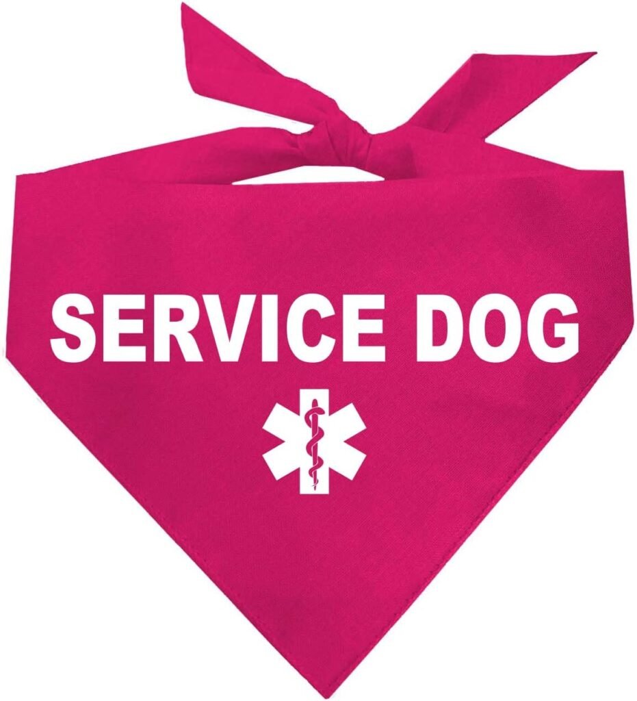 Service Dog Dog Bandana (Hot Pink, OS 307)