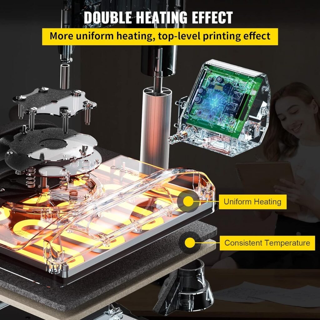 VEVOR Heat Press, 5 in 1 Heat Press Machine 12X15 Inch, Digital Multifunctional Sublimation Swing Away Heat Press, 360 Degree Rotation Heat Press Machine for T Shirts Hat Mug