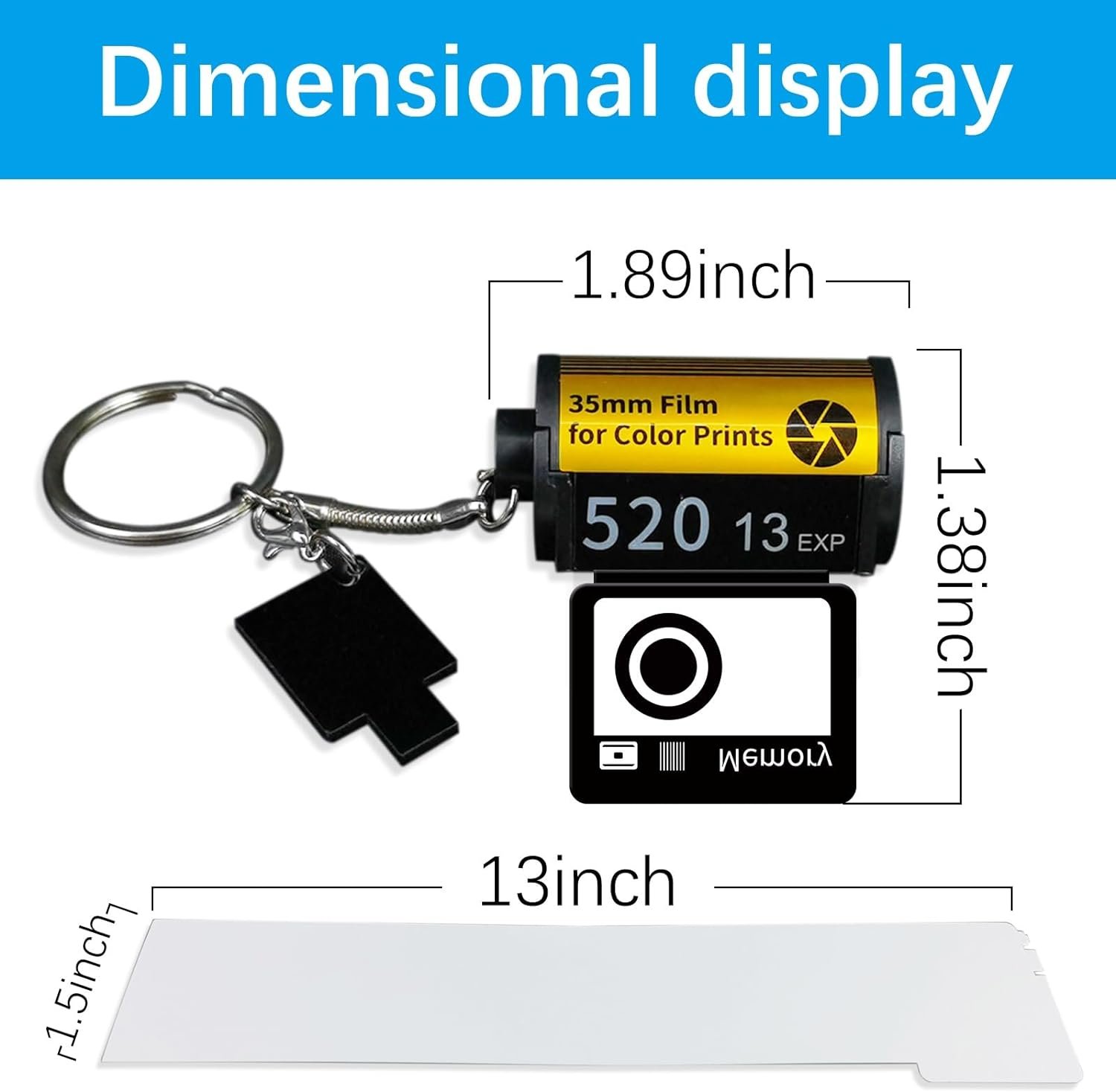 6 pack Sublimation blank memory film roll keychain, double-sided sublimation camera film roll key chain, DIY custom blank products