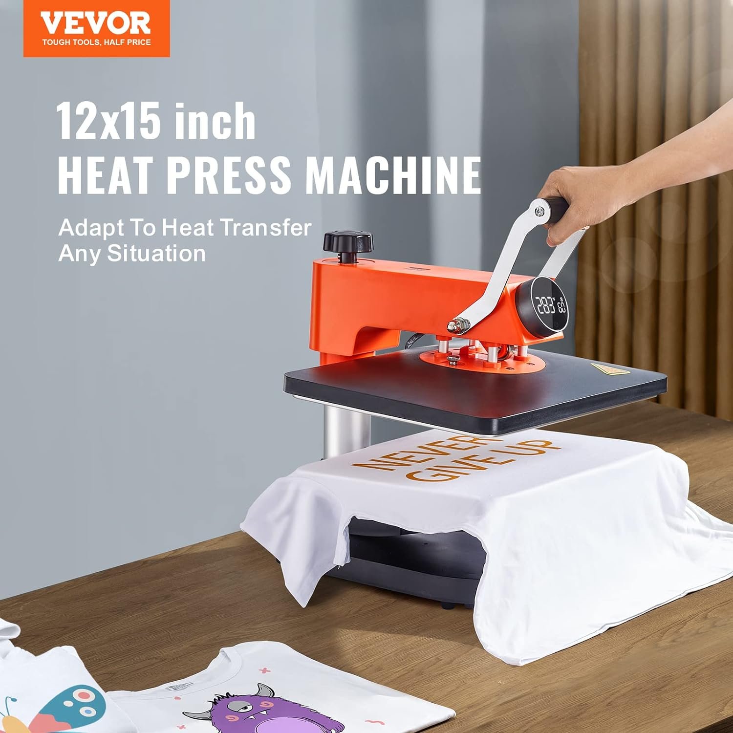 VEVOR Heat Press Machine - 6 in 1 Heat Press Sublimation Machine for DIY T-Shirts/Hats/Mugs/Heat Transfer Projects, 15x12 Multifunction Swing Away Heat Press with 360° Rotation/Mica Heating/Knob-style