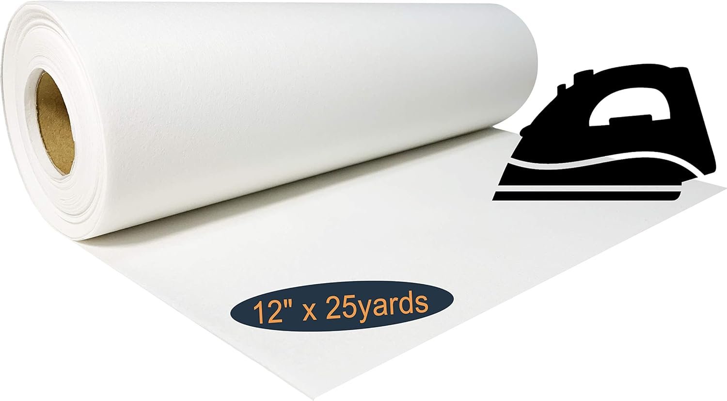 HimaPro Fusible Iron on Embroidery Stabilizer Backing 12 inch x 25 Yard Roll (Tearaway)