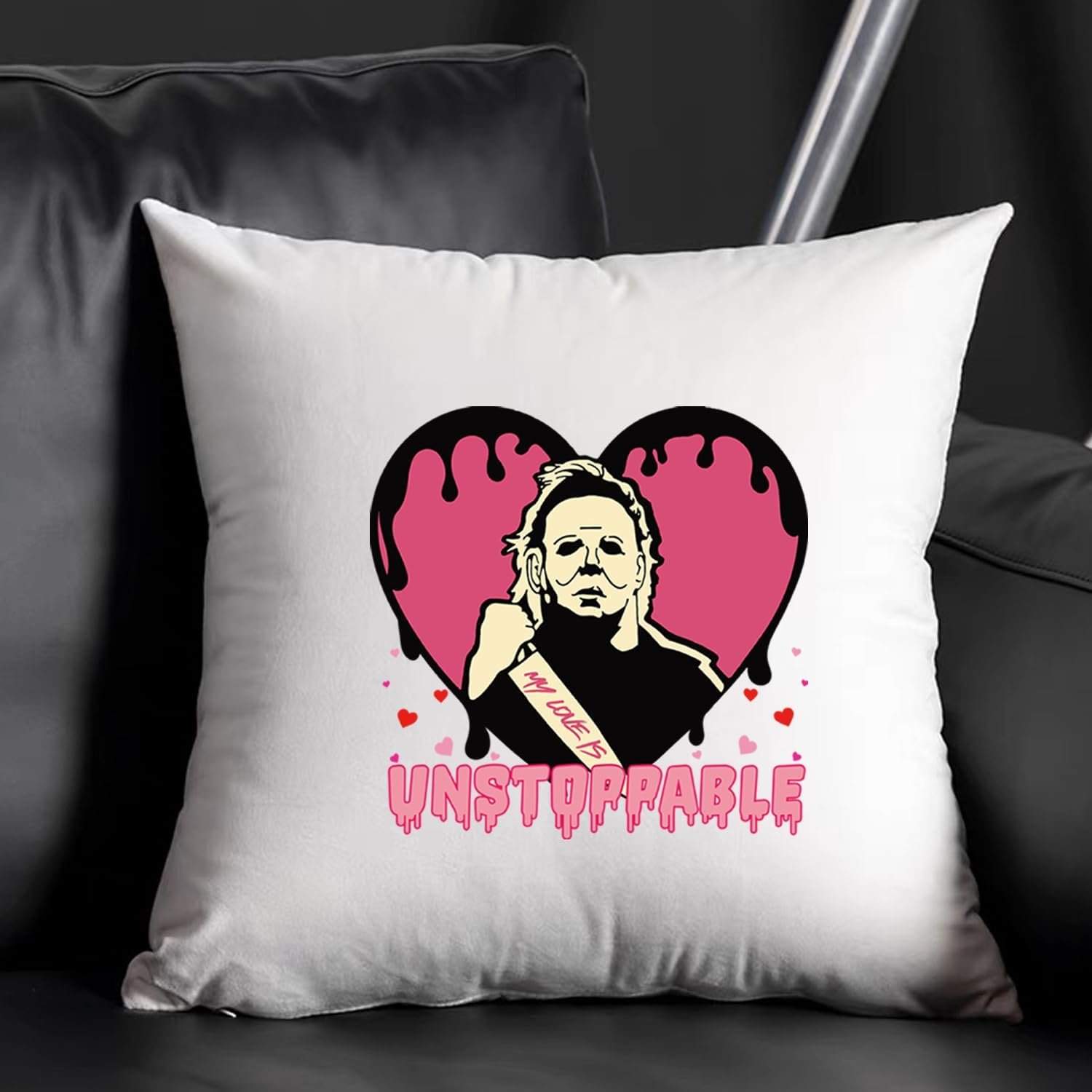 Valentines Day Heat Transfer Iron On Patches Horror Movie Role Love Heart Appliques Decal for Clothing Valentines Decorations Couple Women Men T-Shirt Jeans Jackets DIY Decor 4Pcs