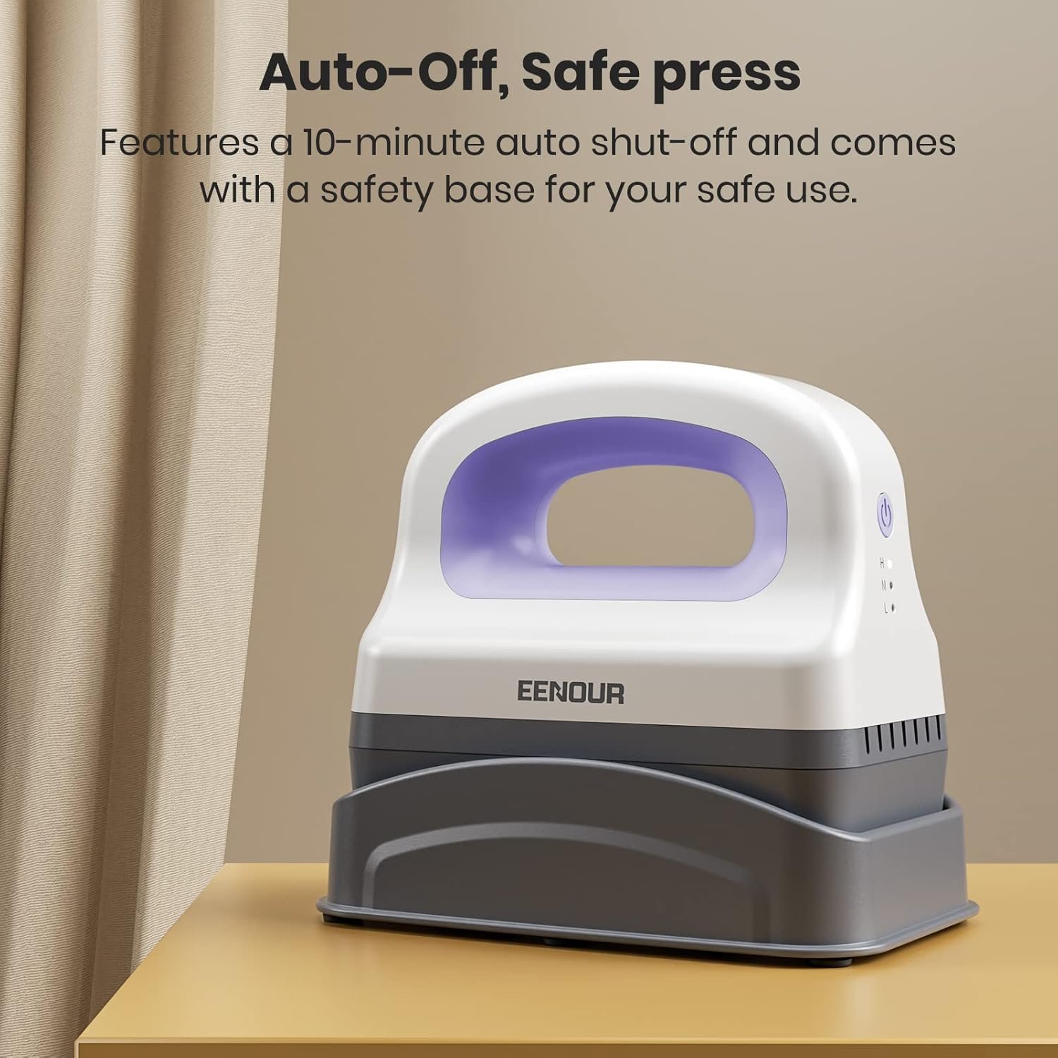 EENOUR Hat Press Machine, Mini Heat Press for Caps with 3 Heating Levels  Auto-Off, Handheld Cap Easy Press with 3×5.5 Arched Heating Plate for 6-8 Hat Size, 19-26 Girth