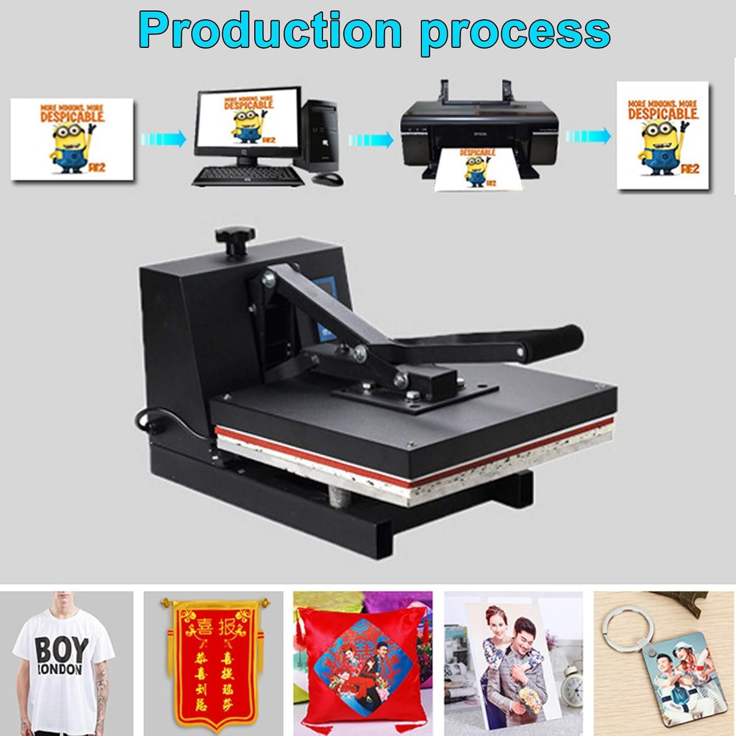 16x 24 Heat Press Machine, Digital Clamshell Heat Press Transfer T-Shirt Sublimation Press Machine LCD Display for T-Shirts Hats Mugs Plates