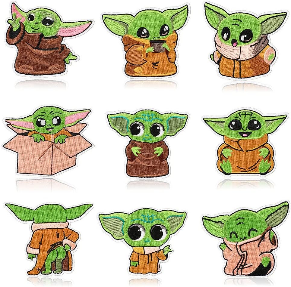 Baby Yoda Embroidery Patch, Sew On/Iron On Patch Applique for Clothes, Dress, Hat, Jeans, DIY Accessories