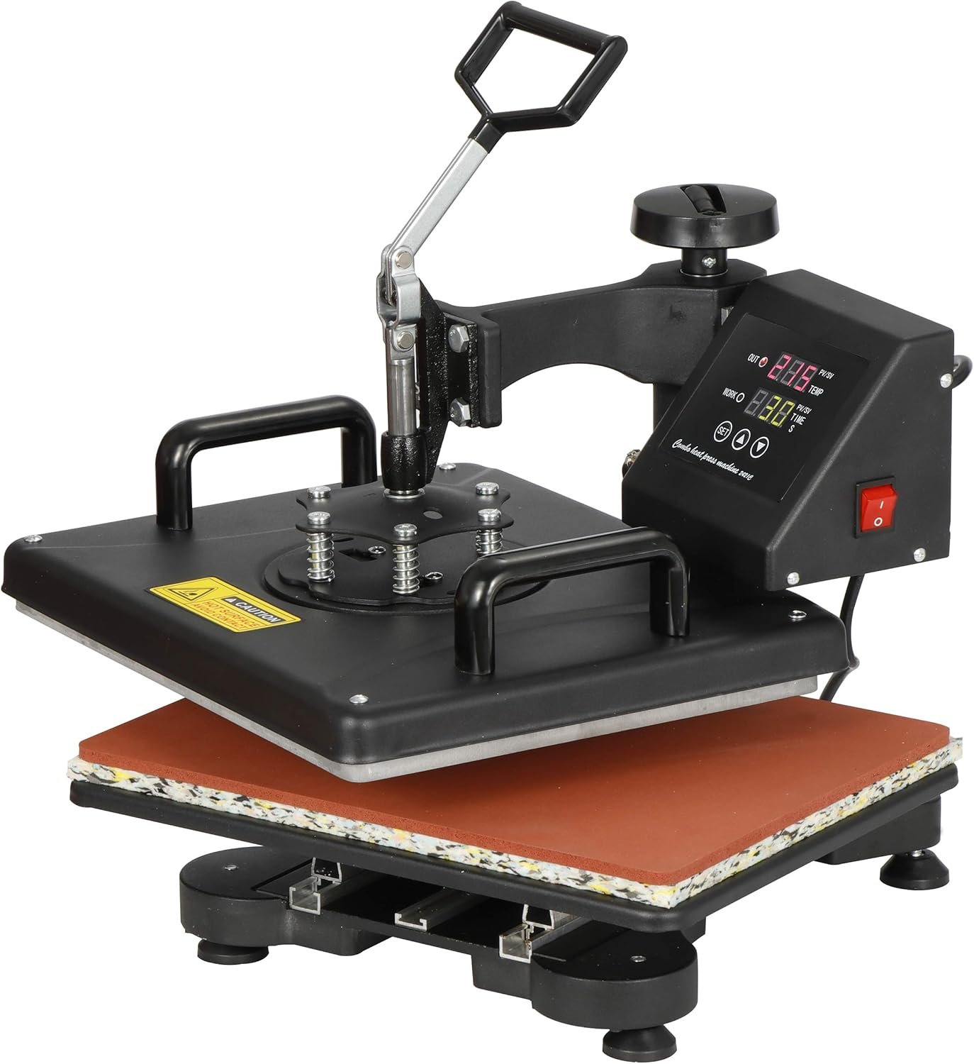 SUPER DEAL Upgraded 5 in 1 Heat Press Machine 12 x 15 360-degree Rotation Quality ndustrial Digital Heat Transfer Machine Combo for Hat/Mug/Plate/Cap/T-Shirt 110V, Black