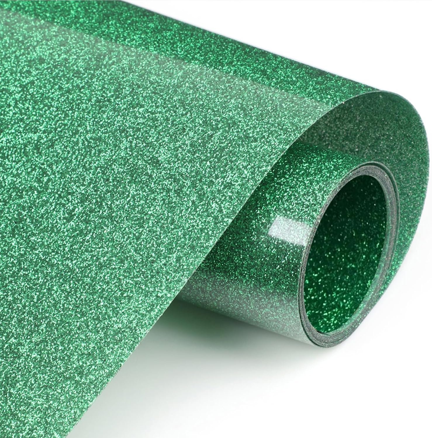 TransWonder Green Glitter HTV Glitter Heat Transfer Vinyl - 12x5ft. Heat Press Vinyl Iron on Vinyl for Cricut T Shirts