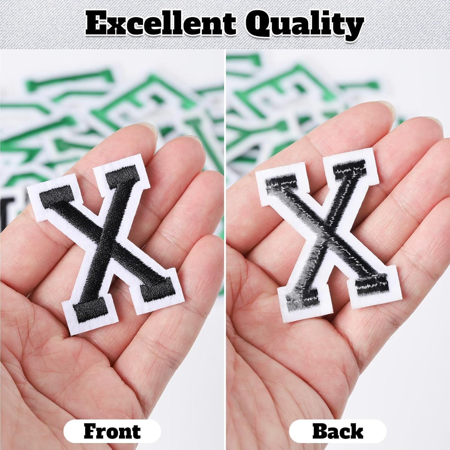 HNYYZL Iron On Letters,52 Pcs Letter Patches with Ironed Adhesive, Decorate Iron on Letter Patches, Alphabet Embroidered Patch A-Z for T-Shirts, Jeans, Jackets, Socks, Bags, Dress, Hat