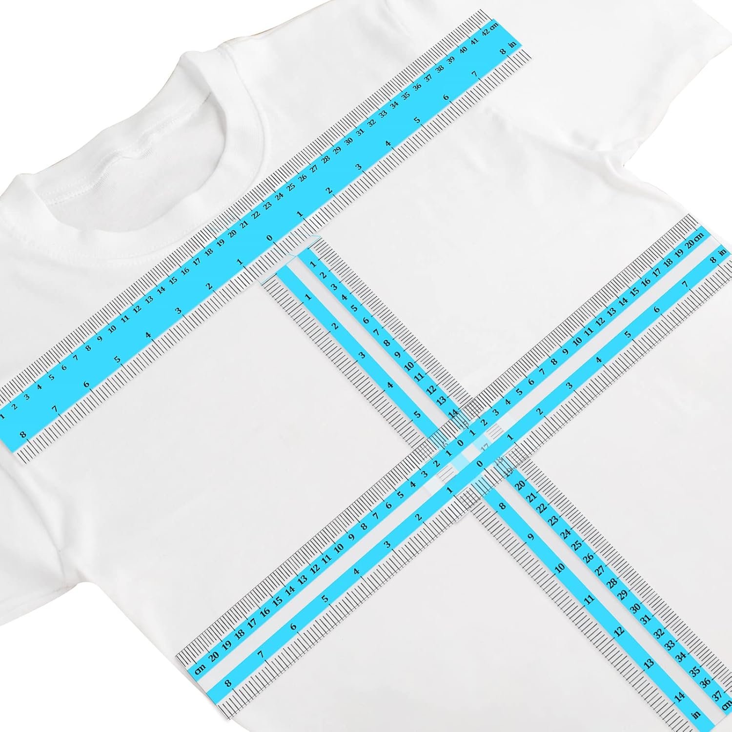 Oudain Acrylic T Shirt Alignment Ruler 3 Pcs Shirt Placement Guide Tool for Vinyl Transparent T Ruler for Crafting T Shirt Centering Tool Sewing Ruler for Adult Tee Clothing Measurement Heat Press Set