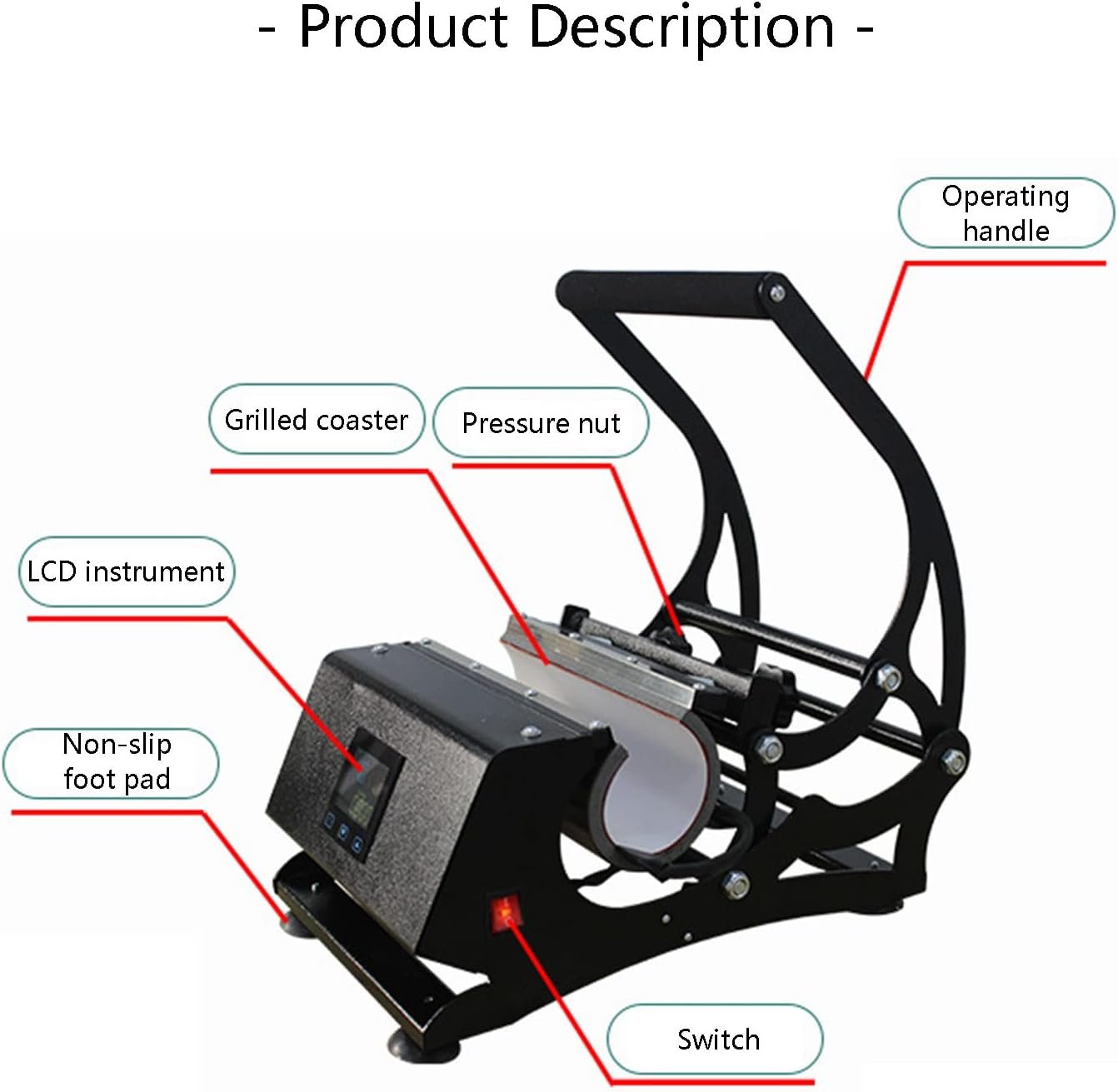 Portable Heat Press Machine, Sublimation Digital Transfer Machine, for 20 Oz Cup/Mug/Bottle/Kettle, 500W